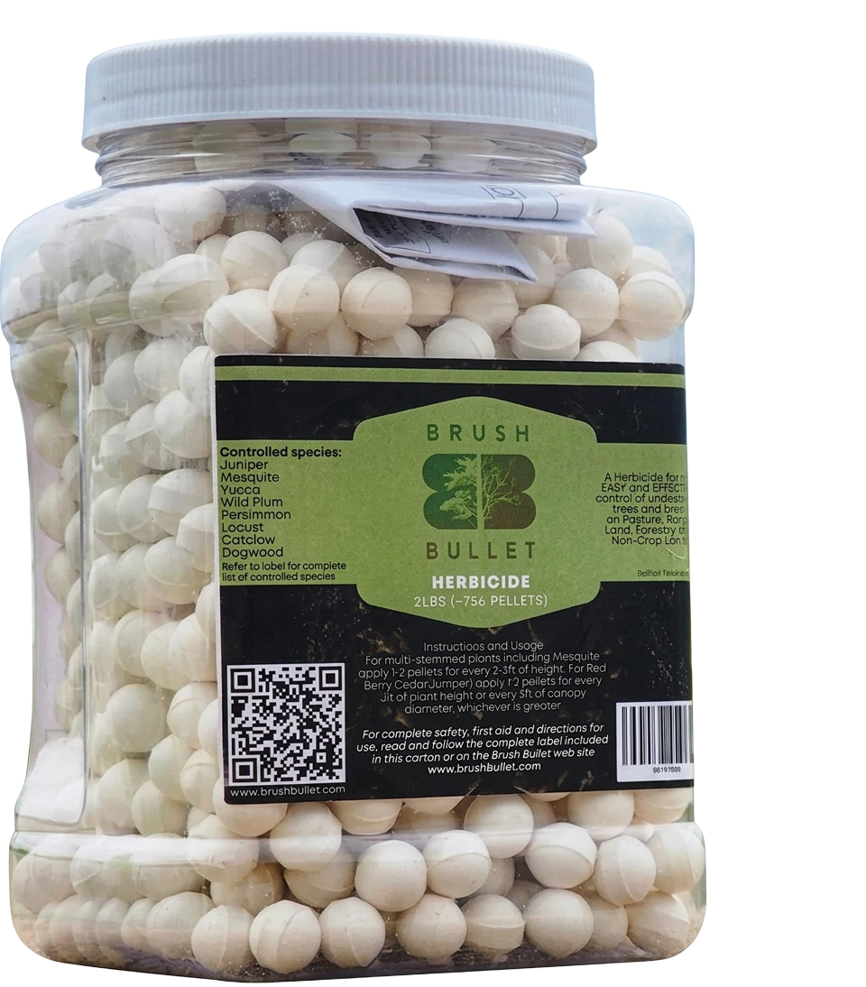 Brush Bullet 2 lb herbicide pellet jar